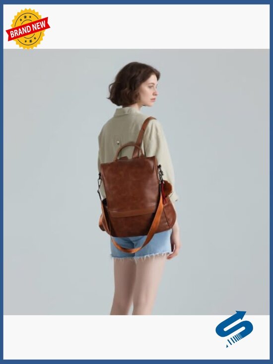 PU Leather Anti-theft Fashion Backpack Purse Ladies Satchel Shoulder Bag main image 6
